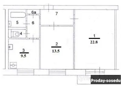 2-к квартира, 57 м2, 7/8 эт., Продам, Москва