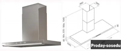 Продаю настенная кухонная вытяжка Pando P-480/120 IX новая Испания, 29436, Техника для кухни, Вытяжк...
